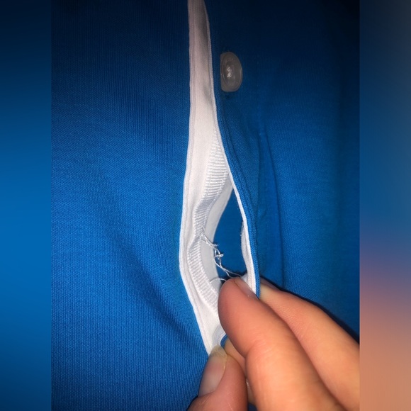 MICHAEL KORS Blue Liquid Cotton Greenwich Short Sleeve Polo Shirt SZ L - Picture 5 of 5